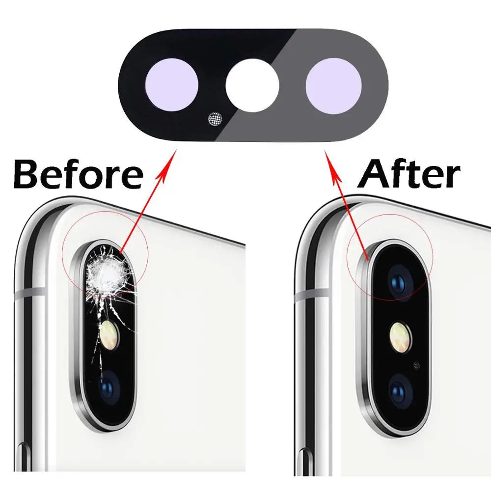 iPhone X XS XS Max XR Rear Camera Lens Glass + 3M Adhesive