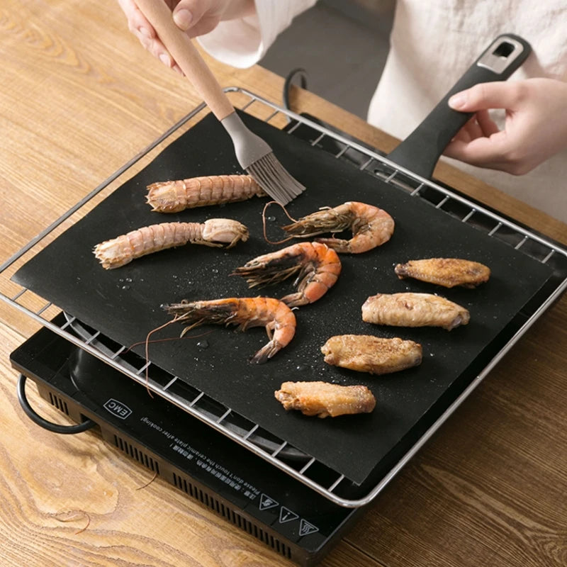 PTFE Non-Stick BBQ Grill Mat – Reusable 40x30cm Baking Pad BBQ Grill Mat Oasis Select