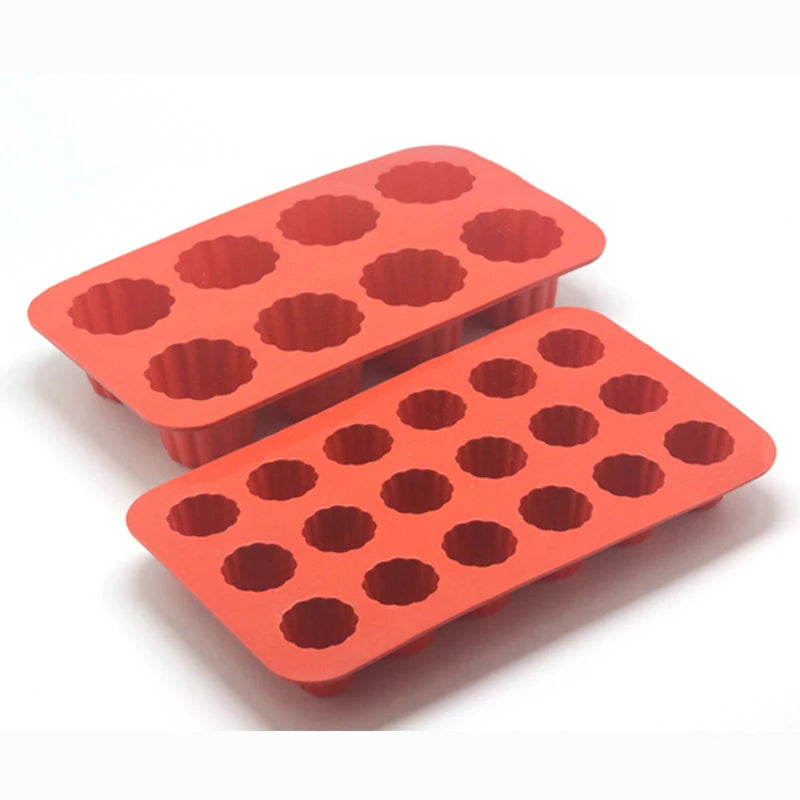 8/18 Cavity Silicone Mold Canneles Bordelais Fluted Cake Mold Muffin Cupcake Baking Tray Dessert Pastry Cake Decorating Tools Oasis Select