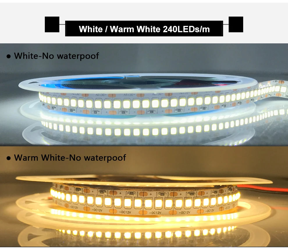 5V 12V 24V Led Strip Light RGB PC SMD 2835 White Ledstrip Waterproof 5 12 24 V Volt RGB LED Strip Tape Lamp Light Strip Flexible Oasis Select