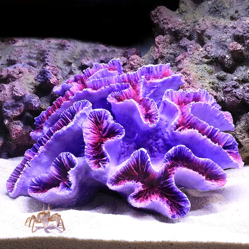 Artificial Coral Fish Tank Decoration Emulates Starfish Resin Reef Landscape Aquarium Decoration Craft Tabletop Decoration Oasis Select 3-16.5x14x7cm