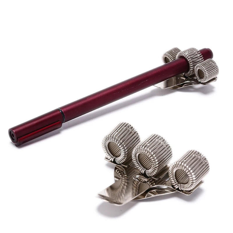 Metal Spring Pen Holder Pocket Clip – 1/2/3 Holes