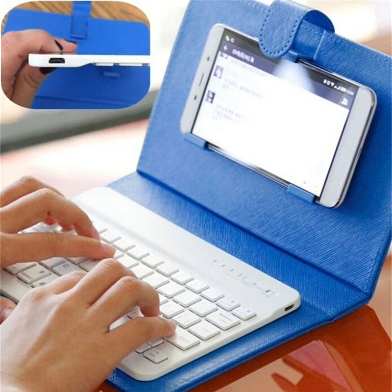 Wireless Bluetooth Keyboard For Iphone Huawei Xiaomi Tablet Mini Keyboard Mobile Phone Gaming Keyboard PU Case Support Oasis Select