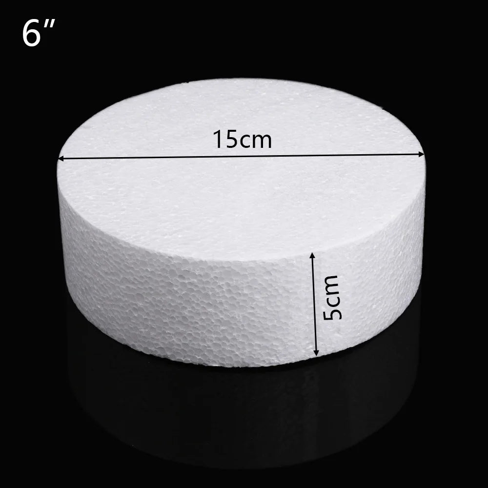 4/6/8/10 inch DIY Practice Heart Shaped Model Cake Foam Mold Polystyrene Sugarcraft Dummy Party Kitchen Accessories Oasis Select Round 6inch
