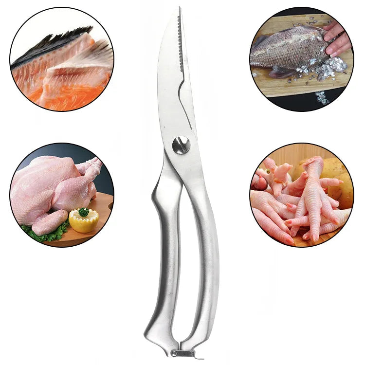Stainless Steel Kitchen Shears – Poultry Bone & Meat Scissors Kitchen Shears Oasis Select