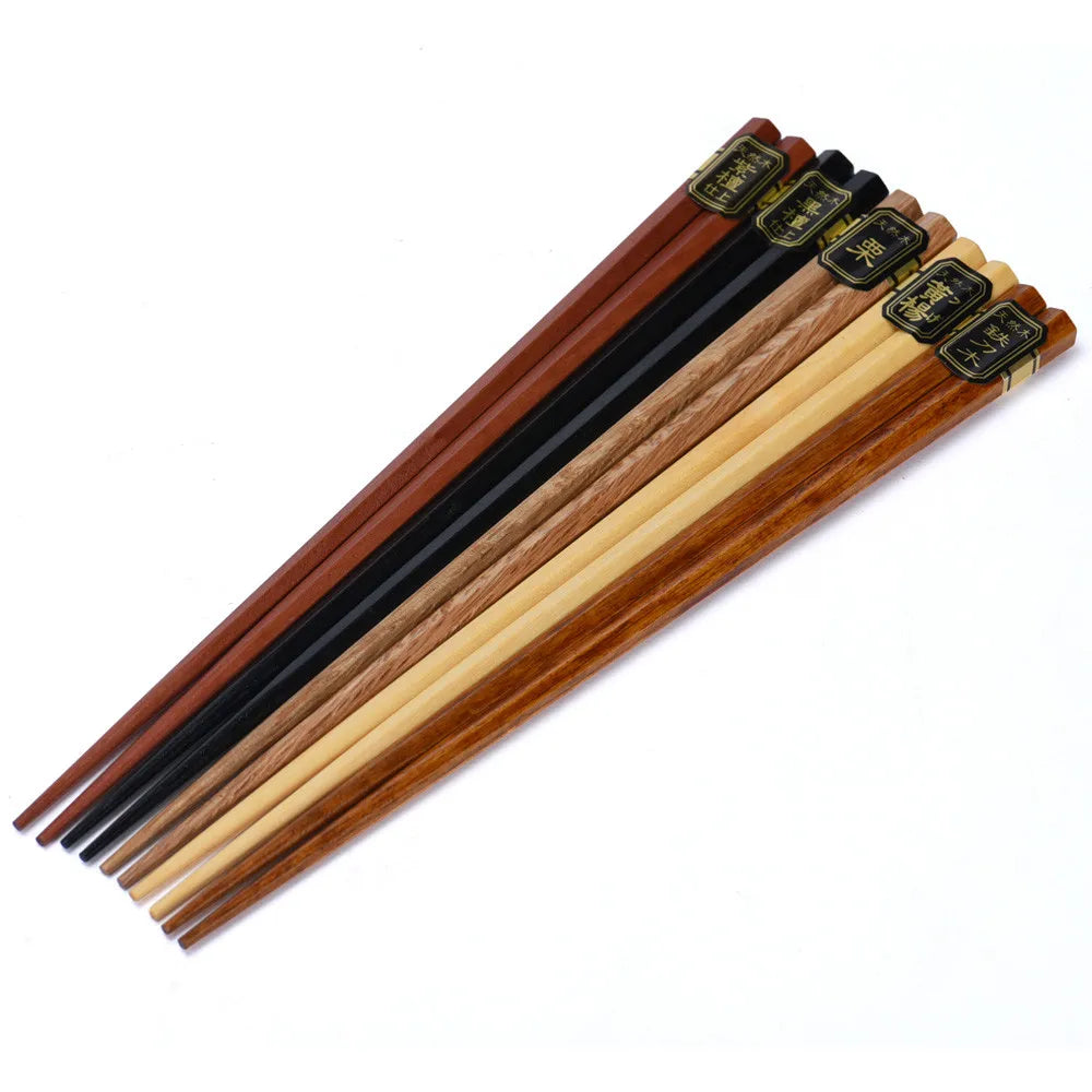 5 Pair Janpanese Korean Food Wooden Chopsticks Reusable Natural Beech Chopsticks Chinese Set Palillos Japanese Gift Pack Oasis Select