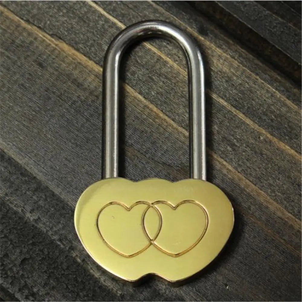 40mm Love lock tourist attraction wishing lock concentric lock wedding lock cannot be opened Engraved Double Heart Lock Oasis Select