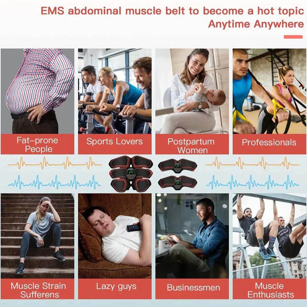 Exercise Machine Slimming Belts Weight Loss Products EMS Electrostimulator ABS Trainer Abdominal Muscle Stimulator for Men Women Oasis Select