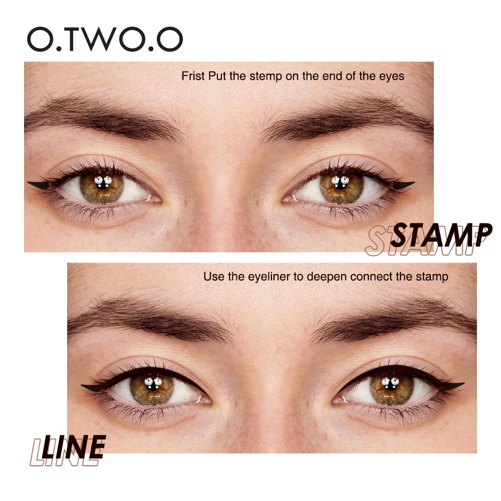 O.TWO.O Double-Ended Stamp Eyeliner – Waterproof Black Pen