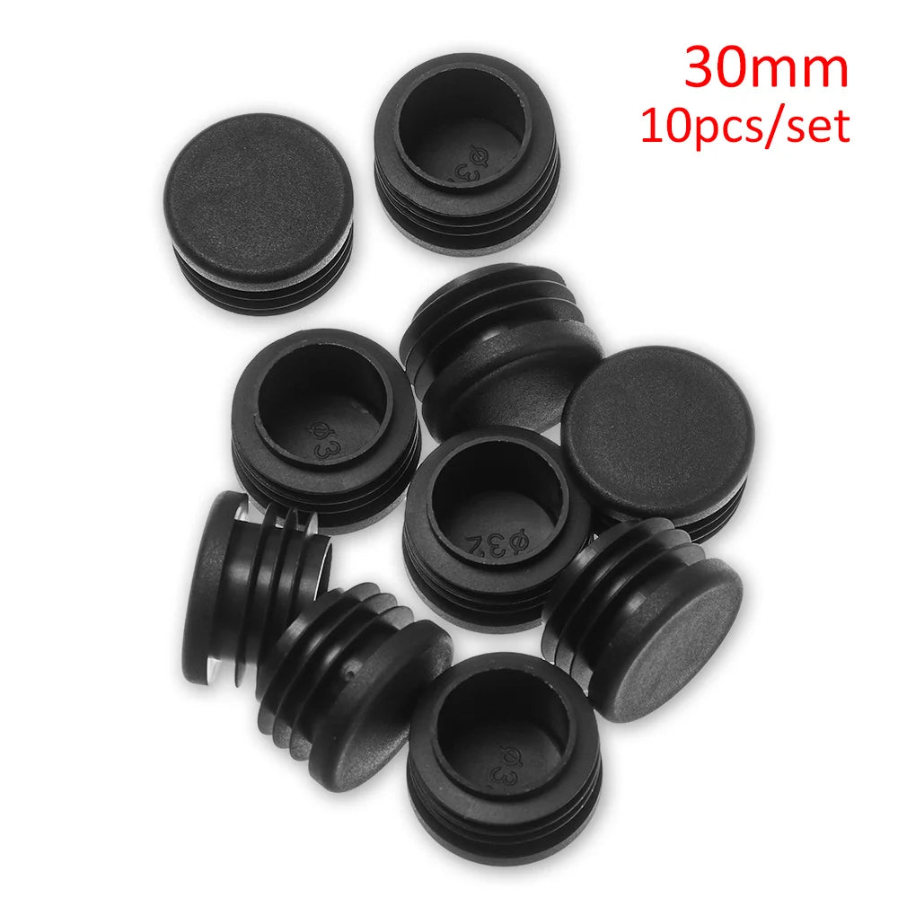 10pcs/pack Plastic Black Blanking End Caps Protector Square/Round Table Chair Foot Pad Furniture Feet Non-Slip Covers Oasis Select 30mm