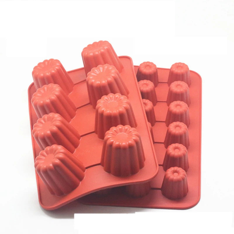 8/18 Cavity Silicone Mold Canneles Bordelais Fluted Cake Mold Muffin Cupcake Baking Tray Dessert Pastry Cake Decorating Tools Oasis Select 2pcs