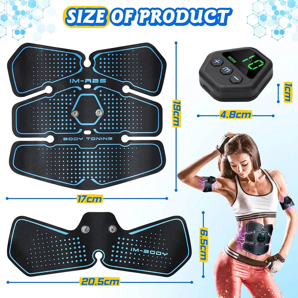 Abdominal Muscle Stimulator Trainer EMS Abs Fitness Equipment Training Gear Muscles Electrostimulator Toner Exercise At Home Gym Oasis Select