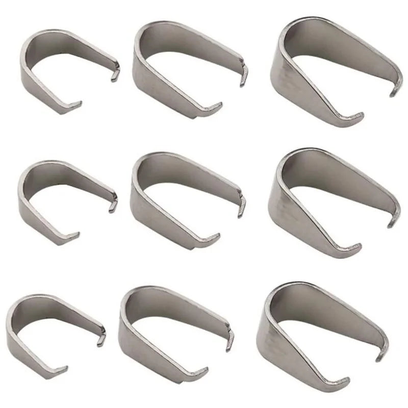 100pcs Stainless Steel Clasps Bails Charm Melon Seeds Buckle Pendant DIY Necklace Bracelet Connectors Jewelry Findings Oasis Select