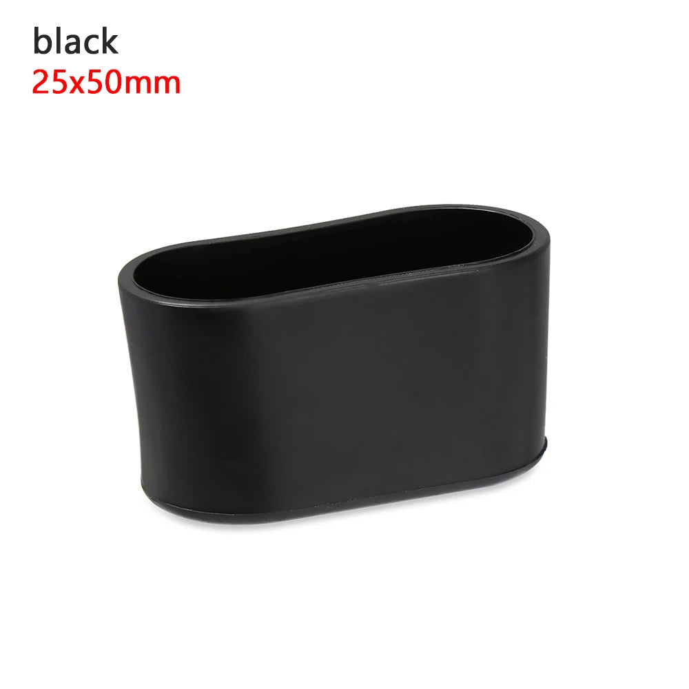 4pcs Non-Slip Oval Chair Leg Caps Feet Protector Pads Furniture Leveling Feet Mat Furniture Table Covers Socks Dust Cover Oasis Select black 4