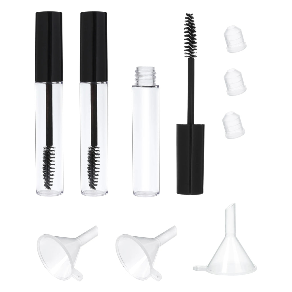 3-Pack 10ml Empty Mascara Tubes with Wand & Funnel | Refillable