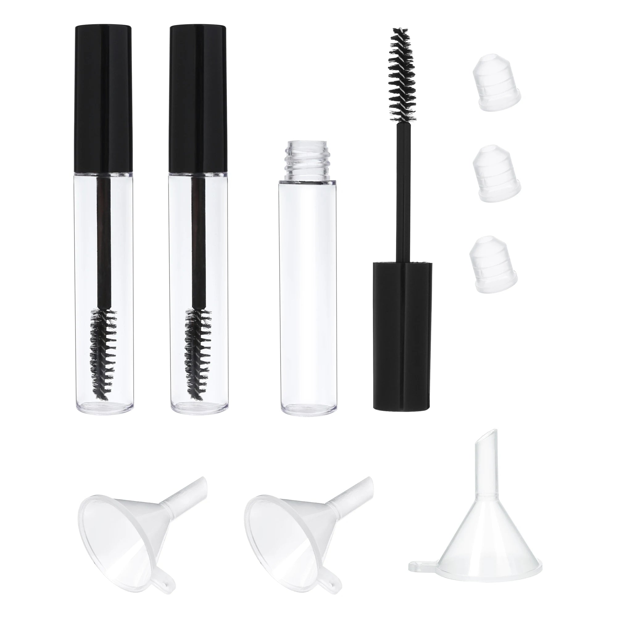 3-Pack 10ml Empty Mascara Tubes with Wand & Funnel | Refillable