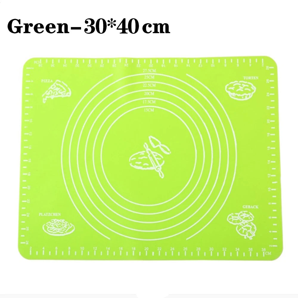 Silicone Baking Mats Pizza Dough Non-Stick Maker Holder Pastry Cooking Utensils Oven Pastry Mat Kitchen Gadgets Cooking Tools Oasis Select Green-30x40cm