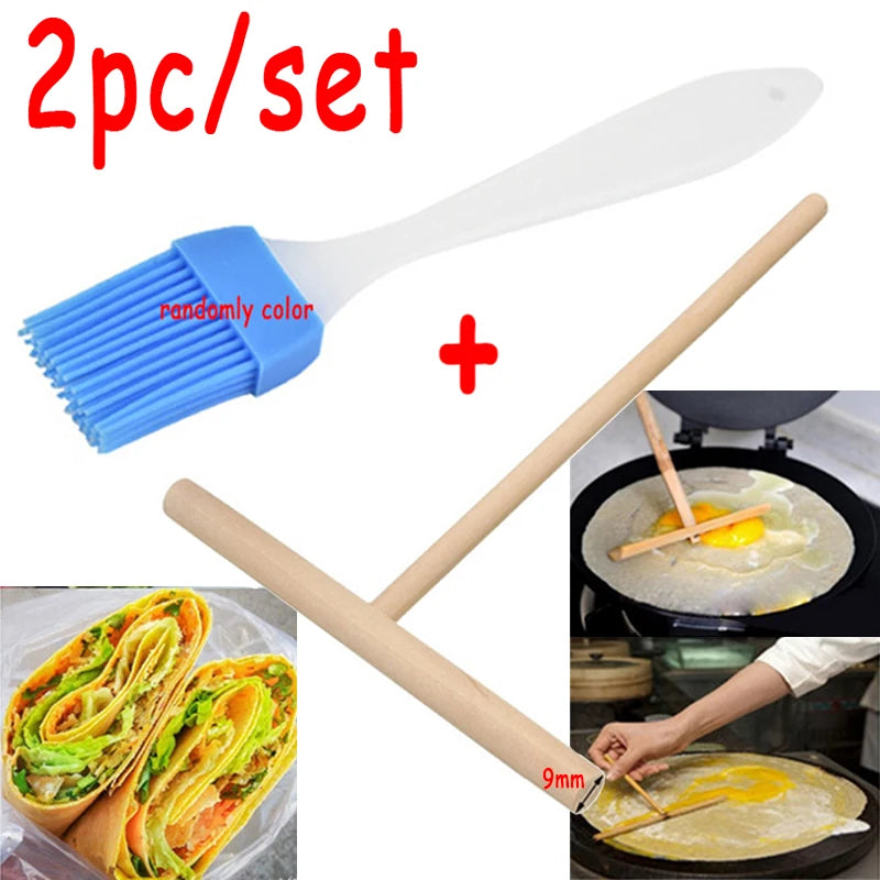 Wooden Crepe & Pancake Batter Spreader – T-Shape Tool Crepe Batter Spreader Oasis Select