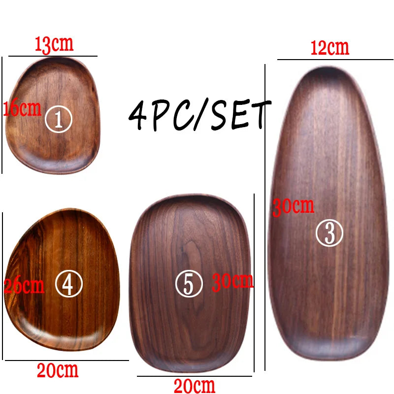 Irregular Oval Acacia Wood Serving Plate & Tea Tray Wood Serving Plate Oasis Select 6