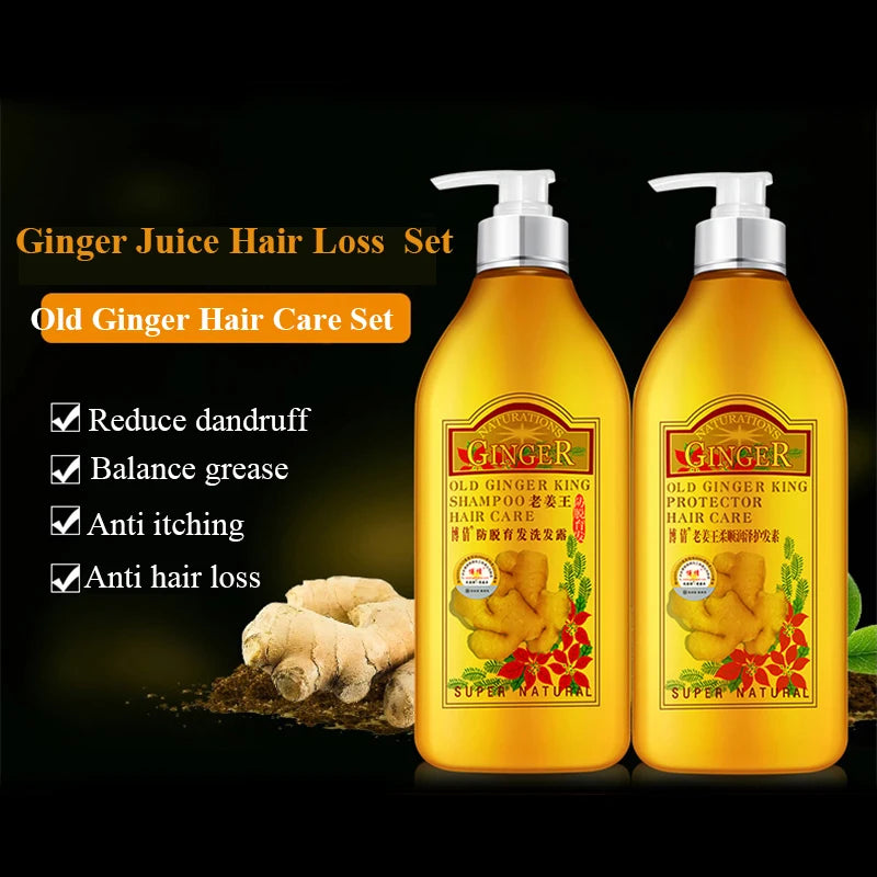 BOQIAN Ginger Shampoo & Conditioner Set 500ml – Anti Hair Loss Hair Care Set Oasis Select
