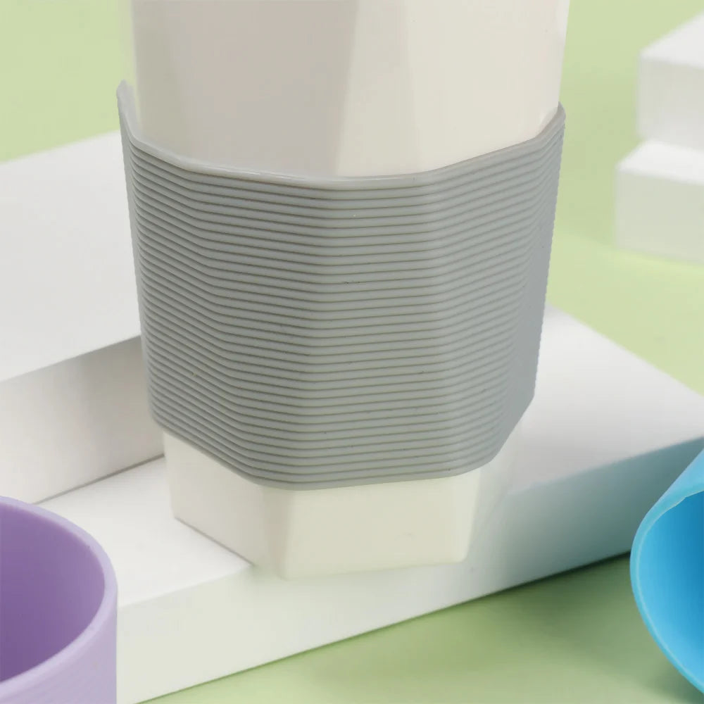 Silicone Non-slip Mug Sleeve Glass Bottle Cover Cup Sleeve Heat Insulation Bottle Sleeves For Mugs Ceramic Coffee Cups Wrap Oasis Select