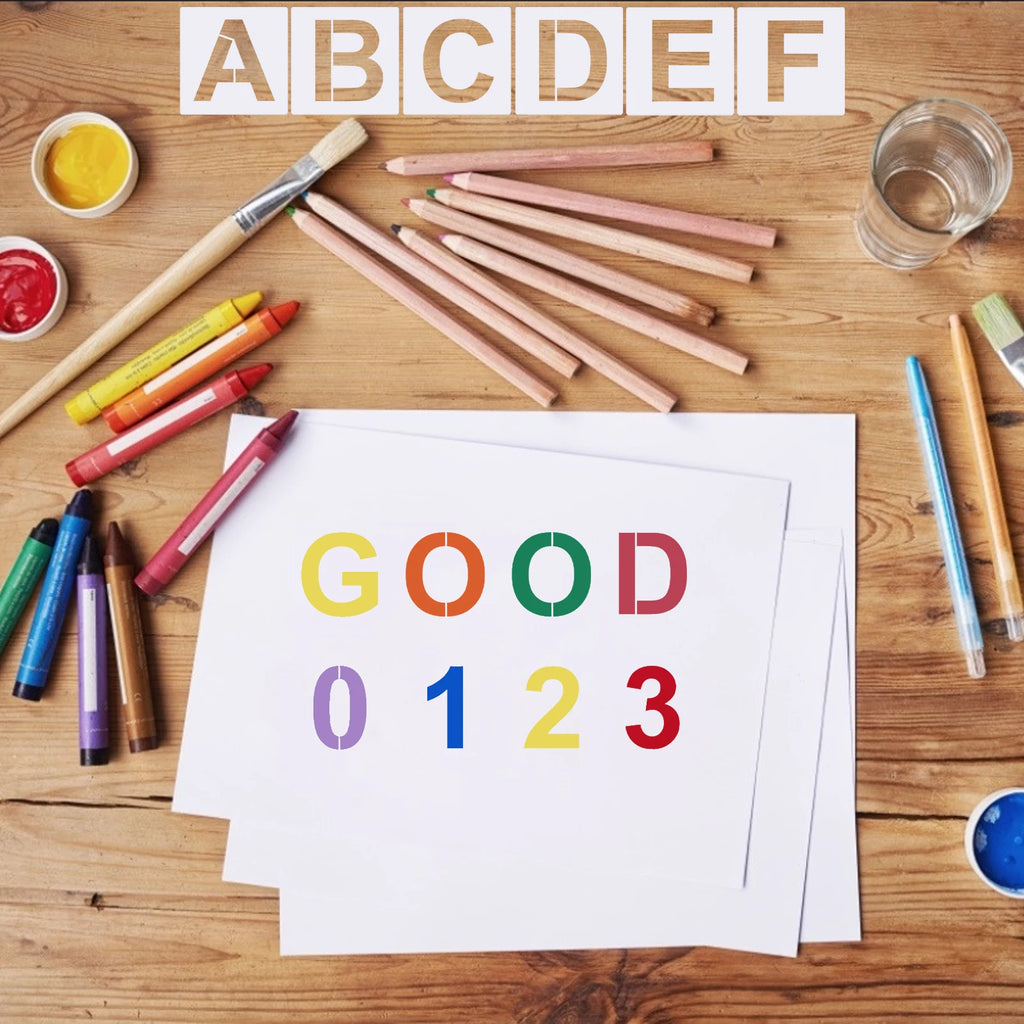 62pcs 5 Inch Letter and Number Stencils Reusable Washable Alphabet Stencils Environment-friendly PET Art Craft Templates Oasis Select