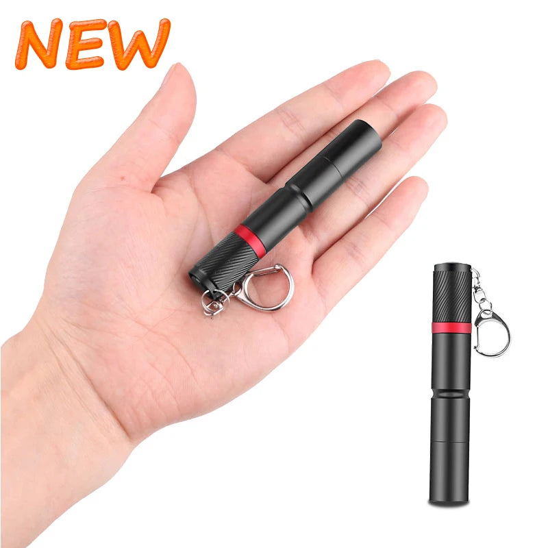 8000LM Portable Pen Light Keychain Mini Flashlight Pocket LED Torch Pen Clip LED Flashlight Hand Light Use AAA Battery Oasis Select