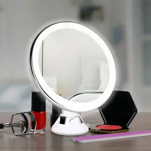 10x Magnifying LED Makeup Mirror – 360° Suction Cup Vanity LED Makeup Mirror Oasis Select