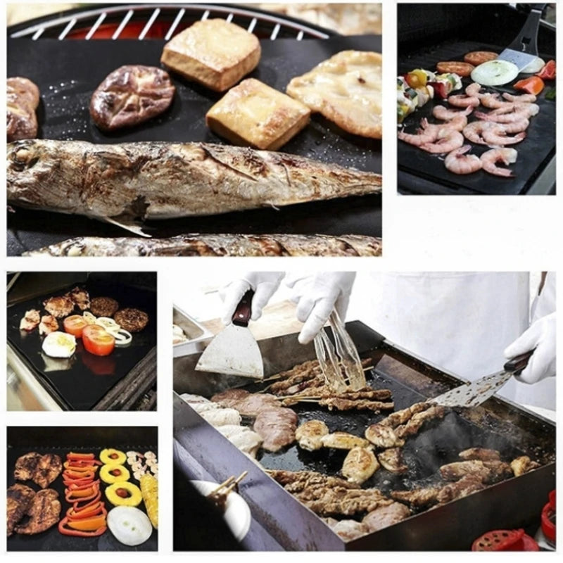PTFE Non-Stick BBQ Grill Mat – Reusable 40x30cm Baking Pad BBQ Grill Mat Oasis Select