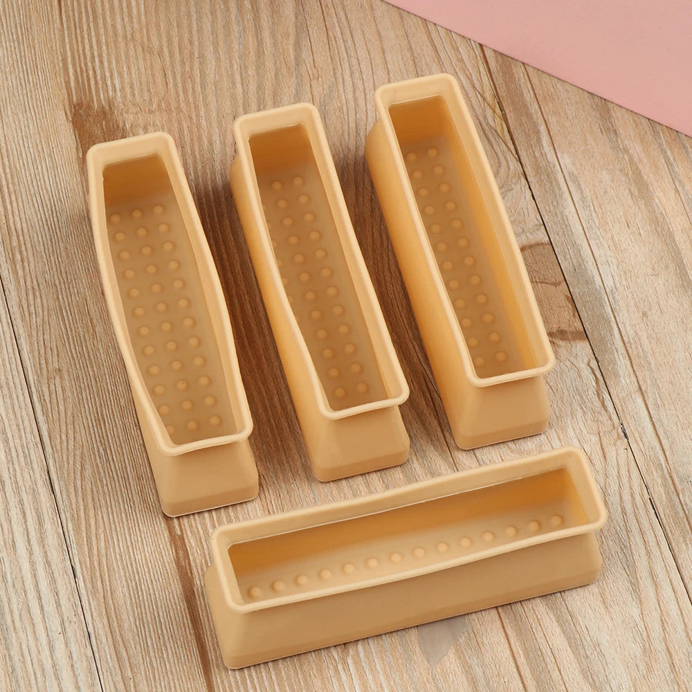 4PCS Silicone Rectangular Feet Cover Furniture Floor Protector Pad Anti slip Chair Leg Caps Wood Sofa Table Child Bed Stopper Oasis Select