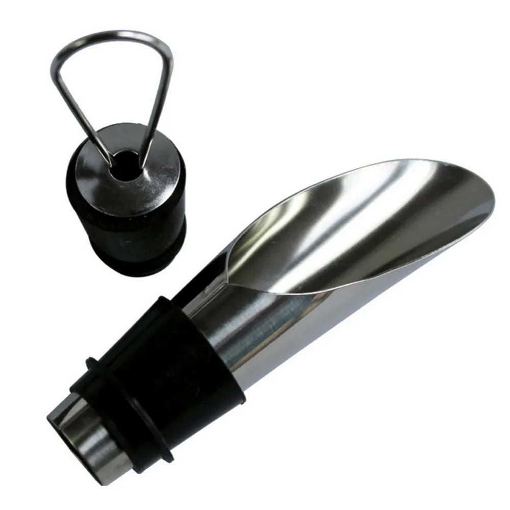 4Pcs 2 In 1 Splendid Wine Stopper Red Wine Pouring Tool Stainless Steel Wine Bottle Stoppers Funnel Pourer Wine Bottle Pourer Oasis Select