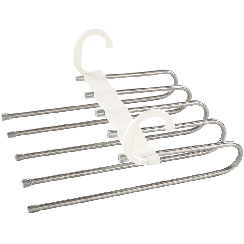 Telescopic folding multifunctional multi-layer pants hanger household magic pants clip wardrobe storage artifact pants hanger Oasis Select