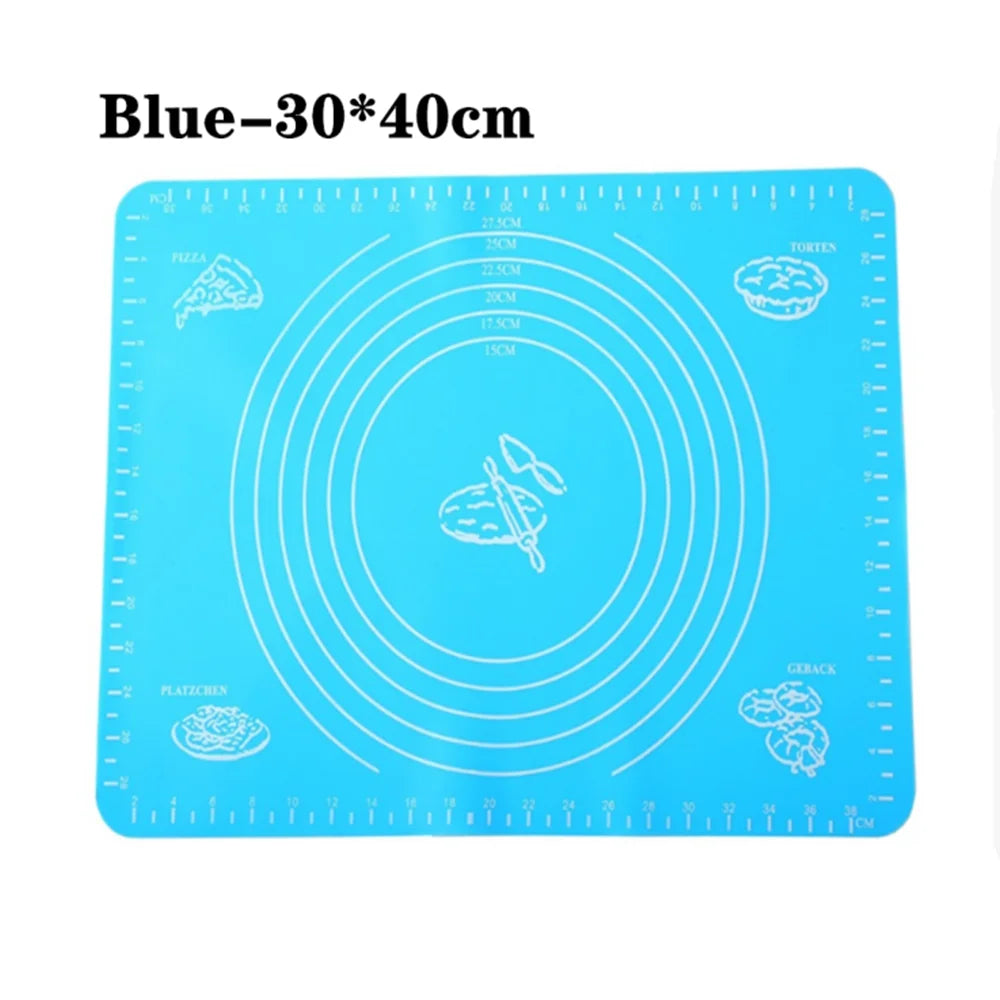 Silicone Baking Mats Pizza Dough Non-Stick Maker Holder Pastry Cooking Utensils Oven Pastry Mat Kitchen Gadgets Cooking Tools Oasis Select Blue-30x40cm