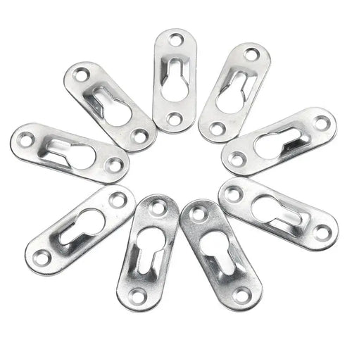 10pcs Picture Hanger Hooks frame Wall Metal Keyhole Hanging Paintings Fasteners Art Gallery Display Mirror Brackets Hardware Oasis Select