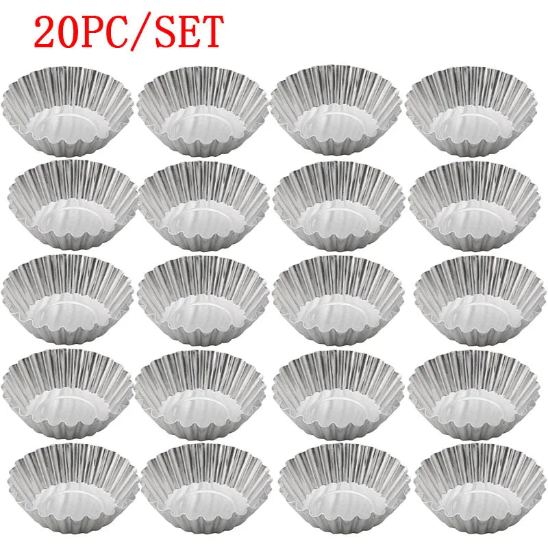 20-Pack Chrysanthemum Aluminium Tart & Cookie Baking Molds Baking Mold Set Oasis Select 20PCS