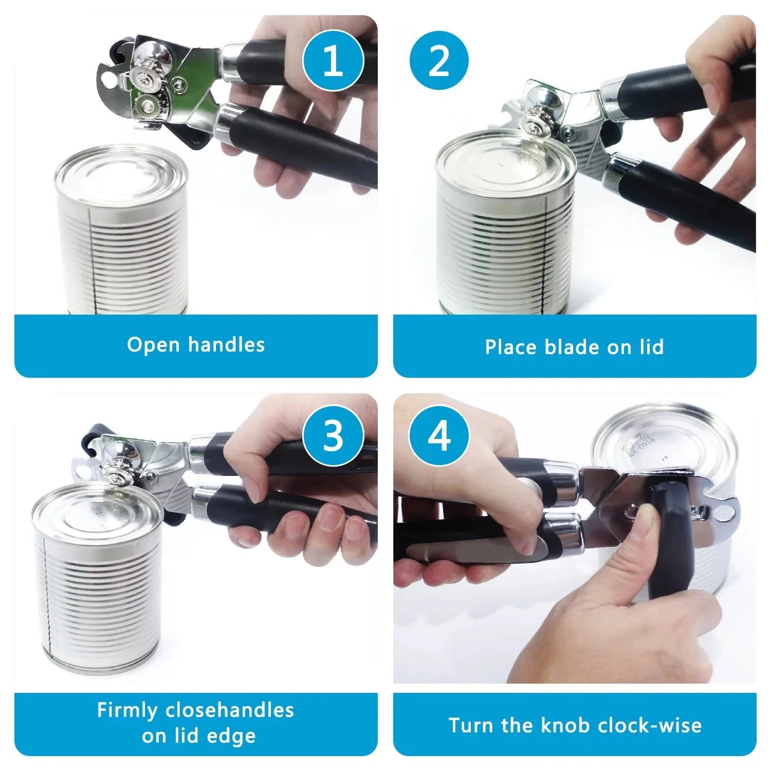 High Quality Stainless Steel Cans Opener Professional Ergonomic Manual Can Opener Side Cut Manual Can Opener Oasis Select