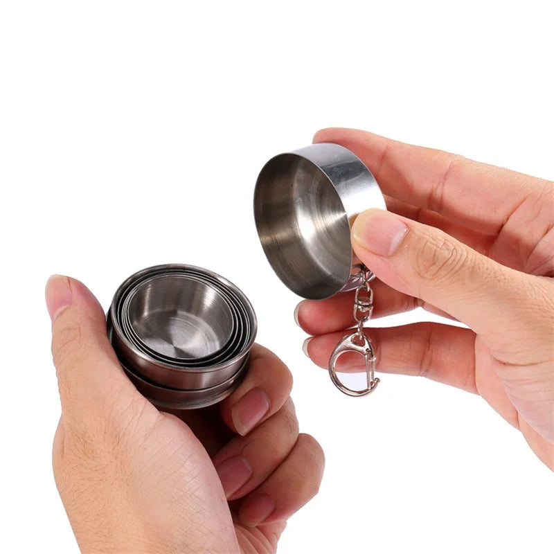 Collapsible Stainless Steel Travel Cup & Keychain – 75/140/240ml Collapsible Travel Cup Oasis Select