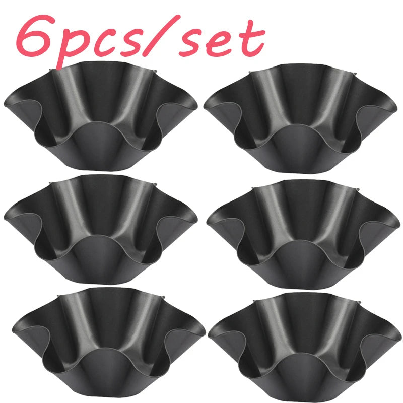6-Piece Nonstick Flower Egg Tart Molds – Reusable Baking Cups Baking Mold Set Oasis Select