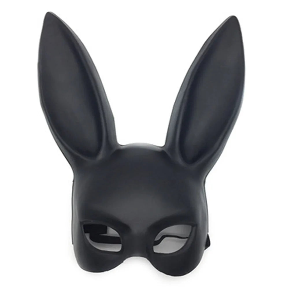 Solid Color Halloween Rabbit Ears Half Mask Bright Matte Bunny Cosplay Party Masquerade Festival Anime Bar Nightclub Accessories Oasis Select 3