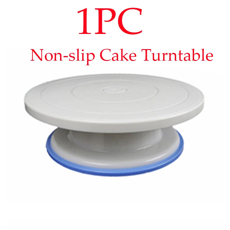 8-Piece Rotating Cake Turntable Set – Mousse Rings & Spatulas Cake Decorating Set Oasis Select Orange