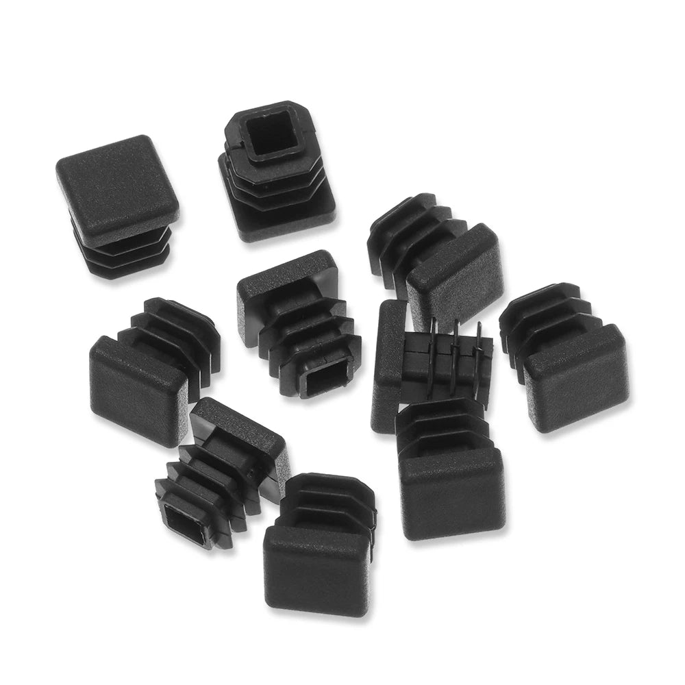 10pcs/pack Plastic Black Blanking End Caps Protector Square/Round Table Chair Foot Pad Furniture Feet Non-Slip Covers Oasis Select