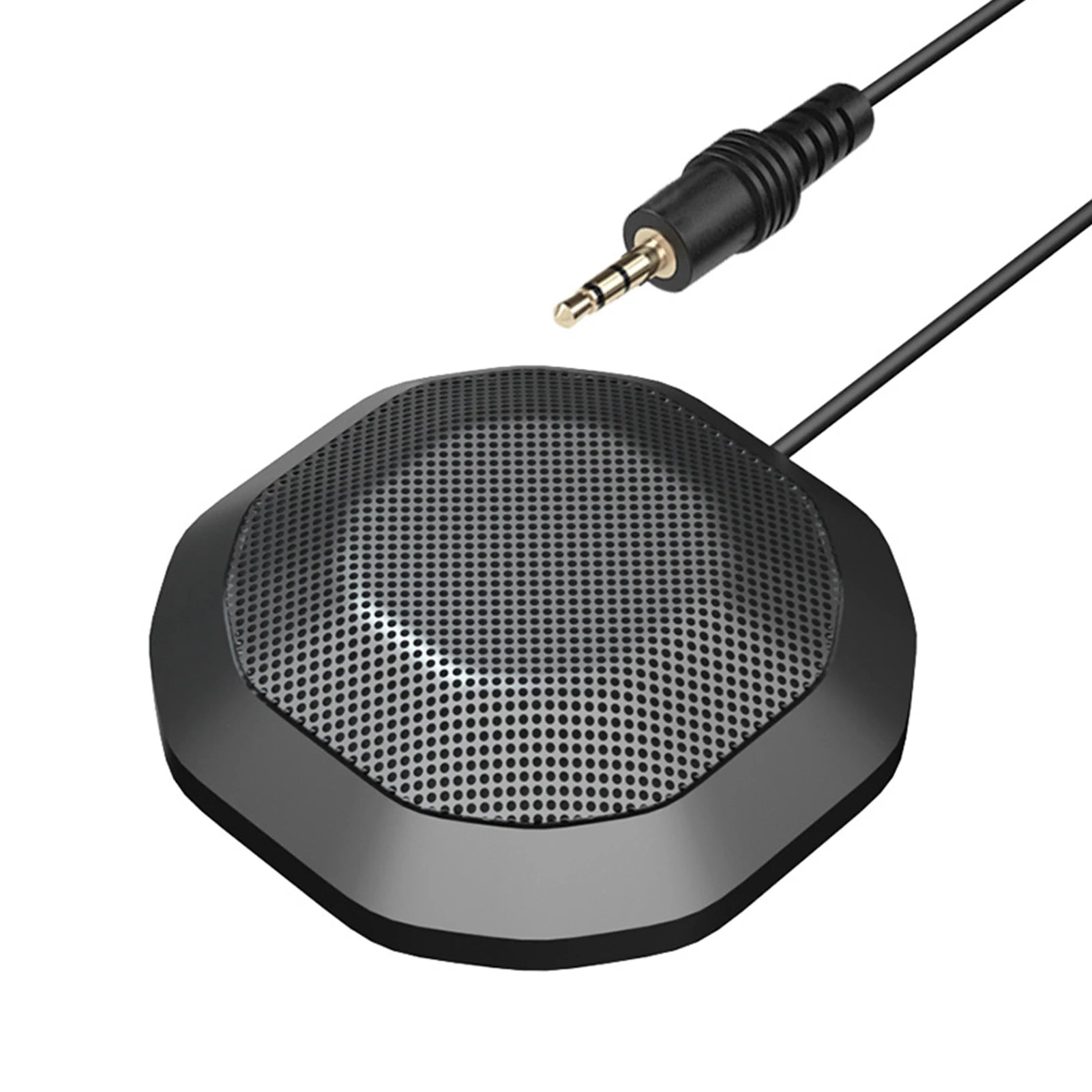Portable 3.5mm Plug Conference Microphone 360° Omnidirectional Condenser PC Mic Plug & Play Small Microphone for PC Laptop Oasis Select