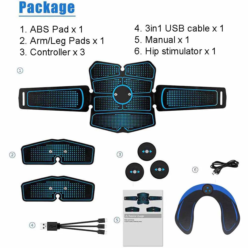 EMS Electrical Muscle Stimulator Press Machine Abdominal Belt Electrostimulation Fitness Slimming Abs Trainer Fitness Equipment Oasis Select One Set and Hip
