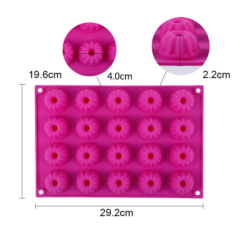 1pc 20 Cavity Silicone Chocolate Mold 3D Mini Chiffon Pudding Fondant Cake Mold DIY Baking Pastry Tools Oasis Select