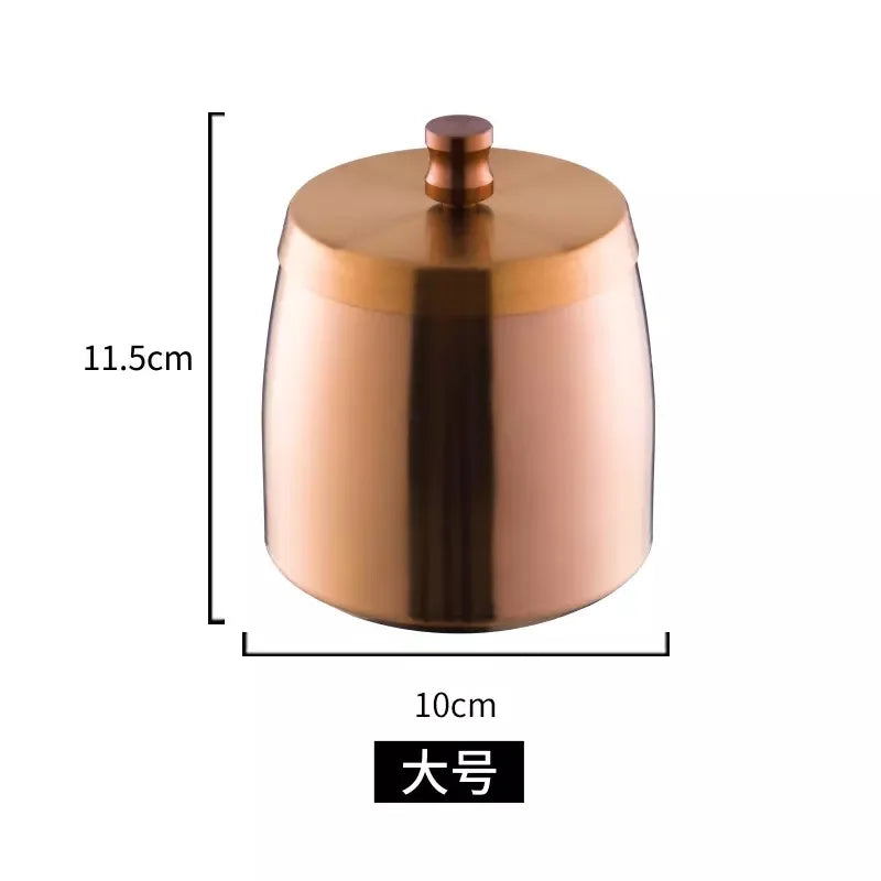 Personality trend anti-fly ash with cover home hotel bar restaurant custom stainless steel large ashtray ashtray Oasis Select Rose gold large B