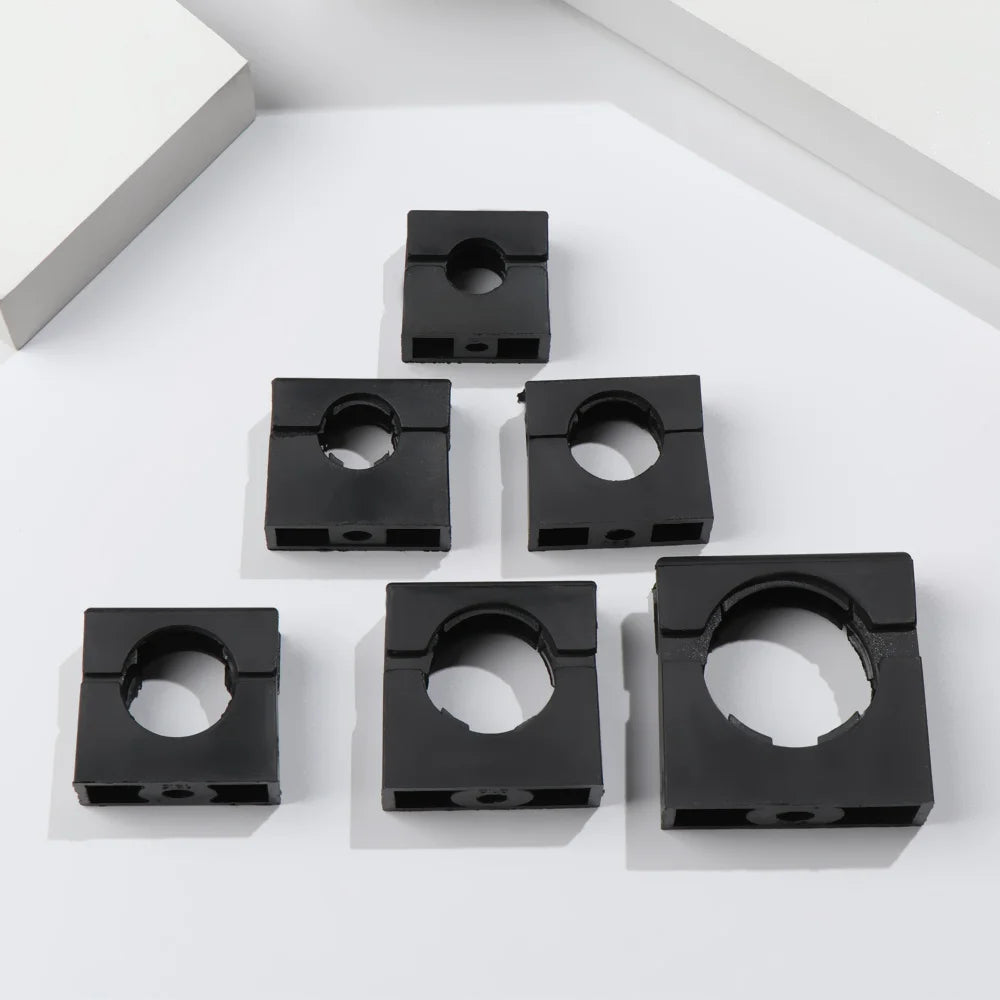 5Pcs 10-28mm PVC Pipe Clamps Wire Cable Fixing Holder Organizer Water Pipe Support Bellows Hose Hoop Buckle Electrical Fittings Oasis Select