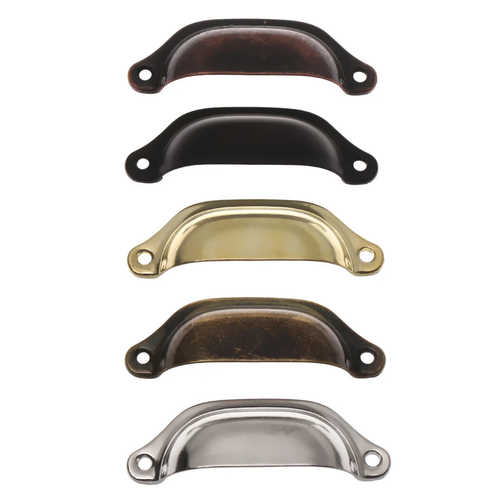 2PCS Antique Brass Shell Pull Handles Retro Iron Wardrobe Door 98MM Furniture Hardware Fittings Kitchen Drawer Knobs Cabinet Oasis Select