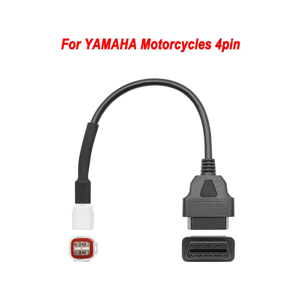 Motorcycle OBD2 Extension Cable – KTM Yamaha Honda Suzuki Ducati OBD2 Diagnostic Cable Oasis Select For Yamaha 4pin