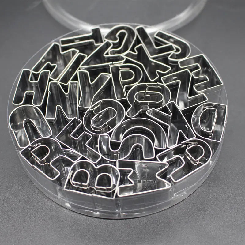 35-Pc Stainless Steel Alphabet & Number Cookie Cutter Set Cookie Cutter Set Oasis Select