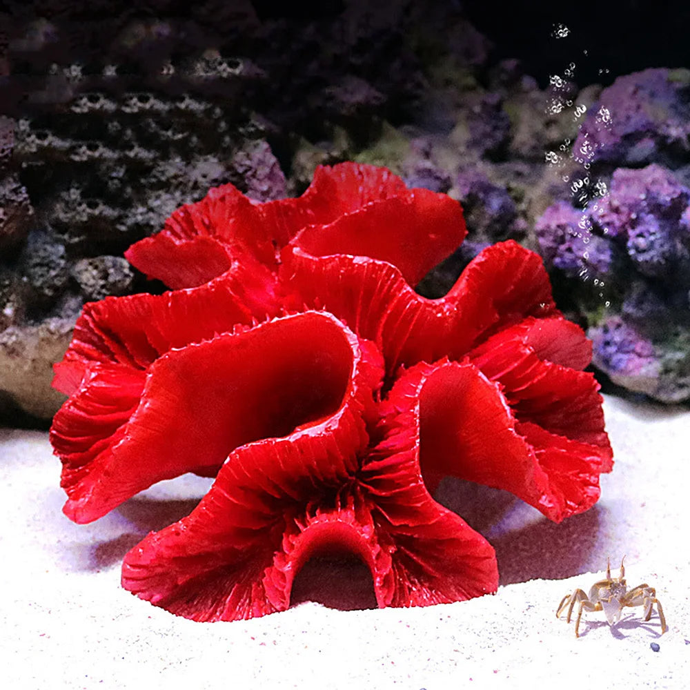 Artificial Coral Fish Tank Decoration Emulates Starfish Resin Reef Landscape Aquarium Decoration Craft Tabletop Decoration Oasis Select 5-12x12x5cm